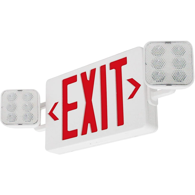 Red LED Exit Sign, UL Emergency Light - Dual LED Lamp ABS Fire Resistance