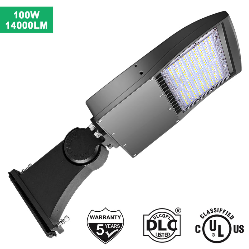 Tanlite 100W LED Shoebox Light-Led Parking Lot Light-14000 Lumens-CCT 5000K-Photocell Optional-250 MH Equivalent-UL+DLC 5.1