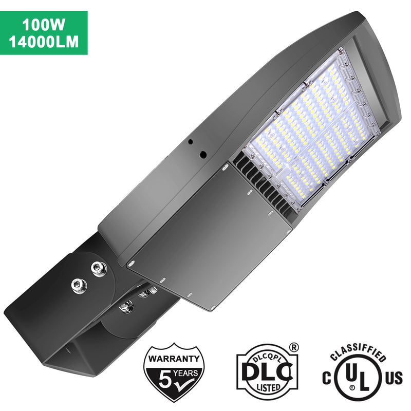 Tanlite 100W LED Shoebox Light-Led Parking Lot Light-14000 Lumens-CCT 5000K-Photocell Optional-250 MH Equivalent-UL+DLC 5.1