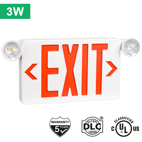 TANLITE Led Red/Green LED Exit Sign, UL-Listed Emergency Light - Dual LED Lamp ABS Fire Resistance