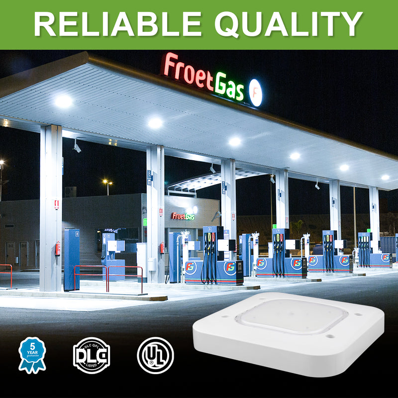 TANLITE 150W LED Canopy Light-5700K-Square-19500 Lumen-Gas Station Lighting-5 Years Warranty