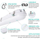 TANLITE 4FT LED Vapor Tight Light,Wattage 30W/40W 60W CCT 3000K/4000K/5000K LED Vapor Proof 4ft Light Fixture for Cold Storage Facilities, Car Washes, Parking Garages, UL Listed