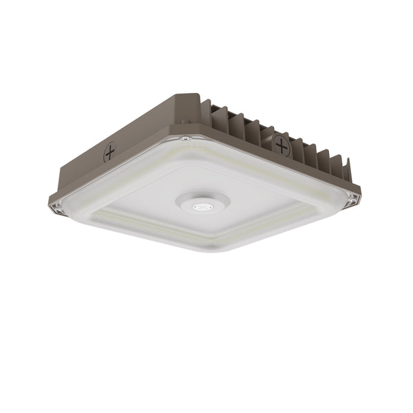 40/60/80W Selectable Canopy Light-3500K/4000K/5000K CCT Selectable Canopy Light-Twist In Sensor-Parking Garage Lighting-UL+DLC Listed