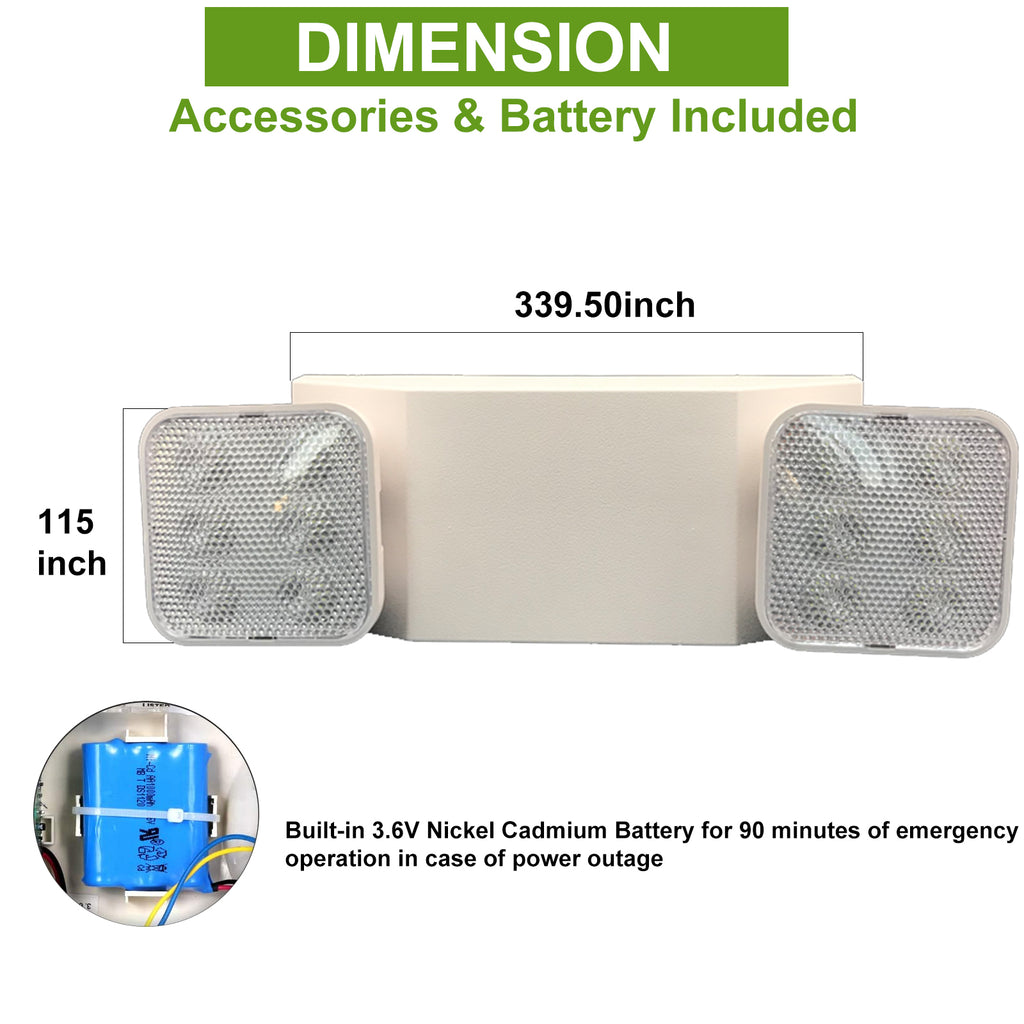 LED Emergency Light with Battery Backup, Adjustable Light Heads, Emerg