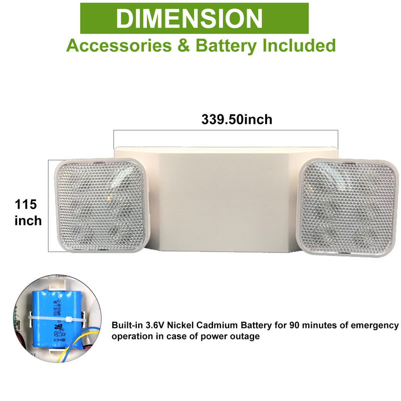 LED Emergency Light with Battery Backup, Adjustable Light Heads, Emergency  Exit Lights for Home Power Failure, High Light Output for Commercial